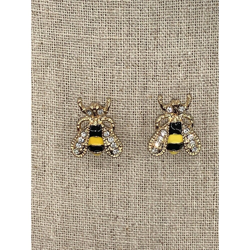 Crystals Bee Stud Earrings